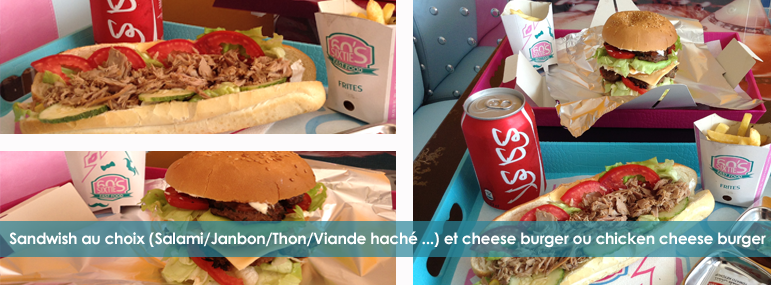Sixties, Sfax ,sandwish au choix , cheese burger , chiken cheese burger